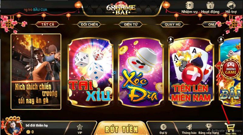 Điểm nổi bật của Tiến lên miền Nam 68 game bai