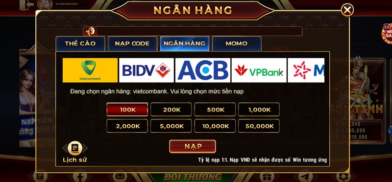 Quy trình nạp tiền vào Baowin chỉ với vài phút cực nhanh chóng