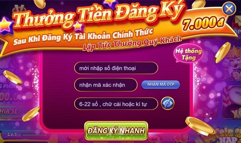 Đăng ký tài khoản thành viên V99 đơn giản