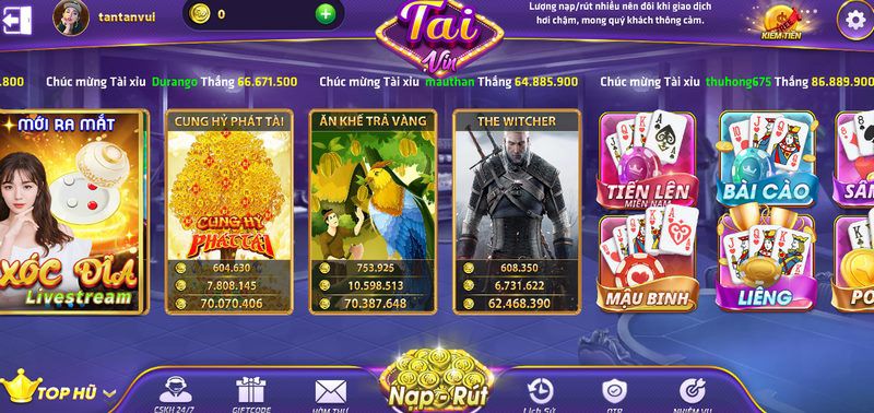 Kho game cực đỉnh tại Tai Vin 